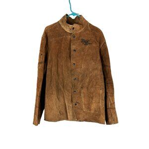 Ranch & Home Primitive Suede Leather Chore Coat Vintage (Marks)